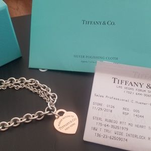 Tiffany three strand gold heart bracelet new 575 n
